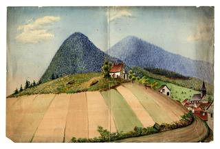 1 V 447 - Vue perspective de Neubois, 1872. © Archives départementales du Bas-Rhin