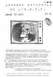 Journée nationale de l'ORTF le jeudi 13 juin 1968 : invitation à un spectacle offert par le personnel local de l'ORTF en grève au Palais des fêtes de Strasbourg à 21 h. - © Archives départementales du Bas-Rhin
