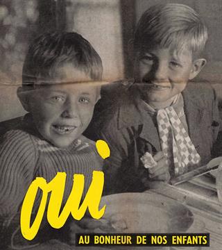Détail d'une Affiche en faveur du "Oui" à la Constitution de 1958, campagne électorale du référendum du 28 septembre 1958, imprimerie A.R.P., Document Atlas-Photo, ADBR 589 D 31. © Archives départementales du Bas-Rhin