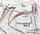 Le camp K[onzentration].L[ager]. Natzweiler et ses environs (27 juillet 1942), échelle 1 :10000e, 41,6 cm x 63,5 cm. Détail.