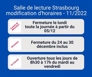 Modification horaires Strasbourg