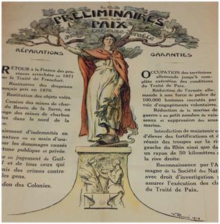 "Les préliminaires de la paix juste et durable", par Victor Prouvé (1858-1943). Dimensions original non tronqué : 76 x 65 cm © Victor Prouvé, 1919