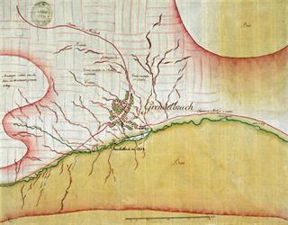 Plan dressé suite au passage d'un "ouragan impétueux accompagné d'une forte grêle qui a duré depuis dix heures du matin jusqu'à deux heures après midy", 1774, ADBR C 161 © Pascal Disdier / CNRS